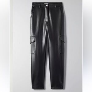 Wilfred modern cargo faux leather pants size 0
